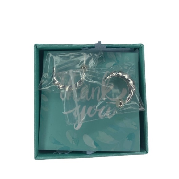 Half hoop, silver earrings - Picture 4 of 5